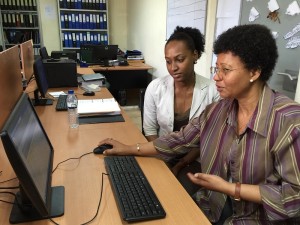[Ministry of Health staff in Mozambique learn how to use Pharmadex for medicines registration management.] {Photo credit: SIAPS Mozambique}