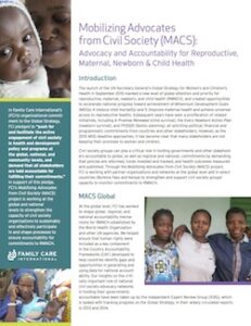 Mobilizing Advocates from Civil Society (MACS): Advocacy and ...