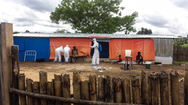 Ebola health care workers at a home during the October 2014 outbreak. Photo Credit: Fred Hartman/MSH