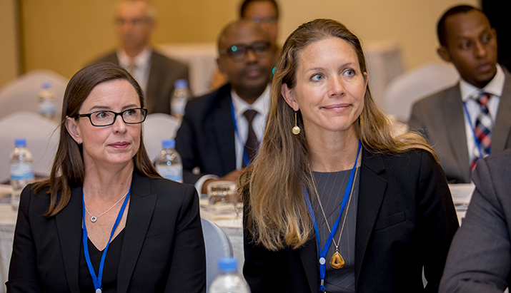 [Left to right: Lisa Godwin, USAID Rwanda Health Office Director and Leslie Marbury, USAID Head of Mission in Rwanda. Photo credit: MSH Rwanda]