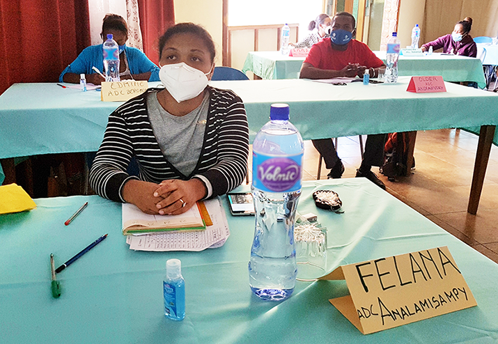 [A clinical aide from Madagascar's Atsimo Andrefana region attends an in-person workshop.] {Photo credit: MSH staff}