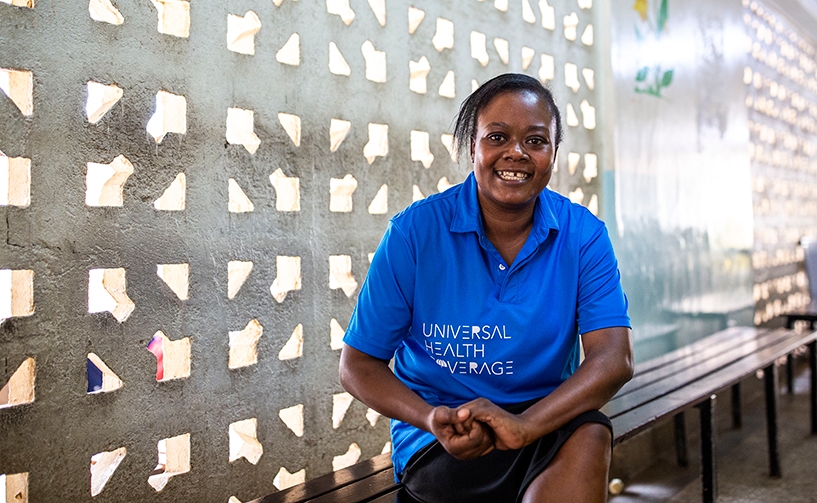 {As an HIV-positive woman with an HIV-negative husband and three HIV-negative sons, Margaret’s a role model for how women with HIV can thrive with access to essential services and information.  Photo by Patrick Meinhardt for IntraHealth International.}