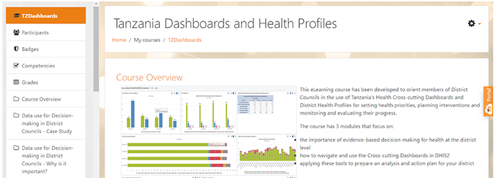 [Figure 2. DHIS2 Crosscutting Dashboard eLearning Course]