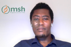 Capture d'écran de Gashaw Shiferaw de sa vidéo pour la série Leading Voices de MSH.