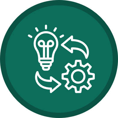Icon depicting knowledge exchange