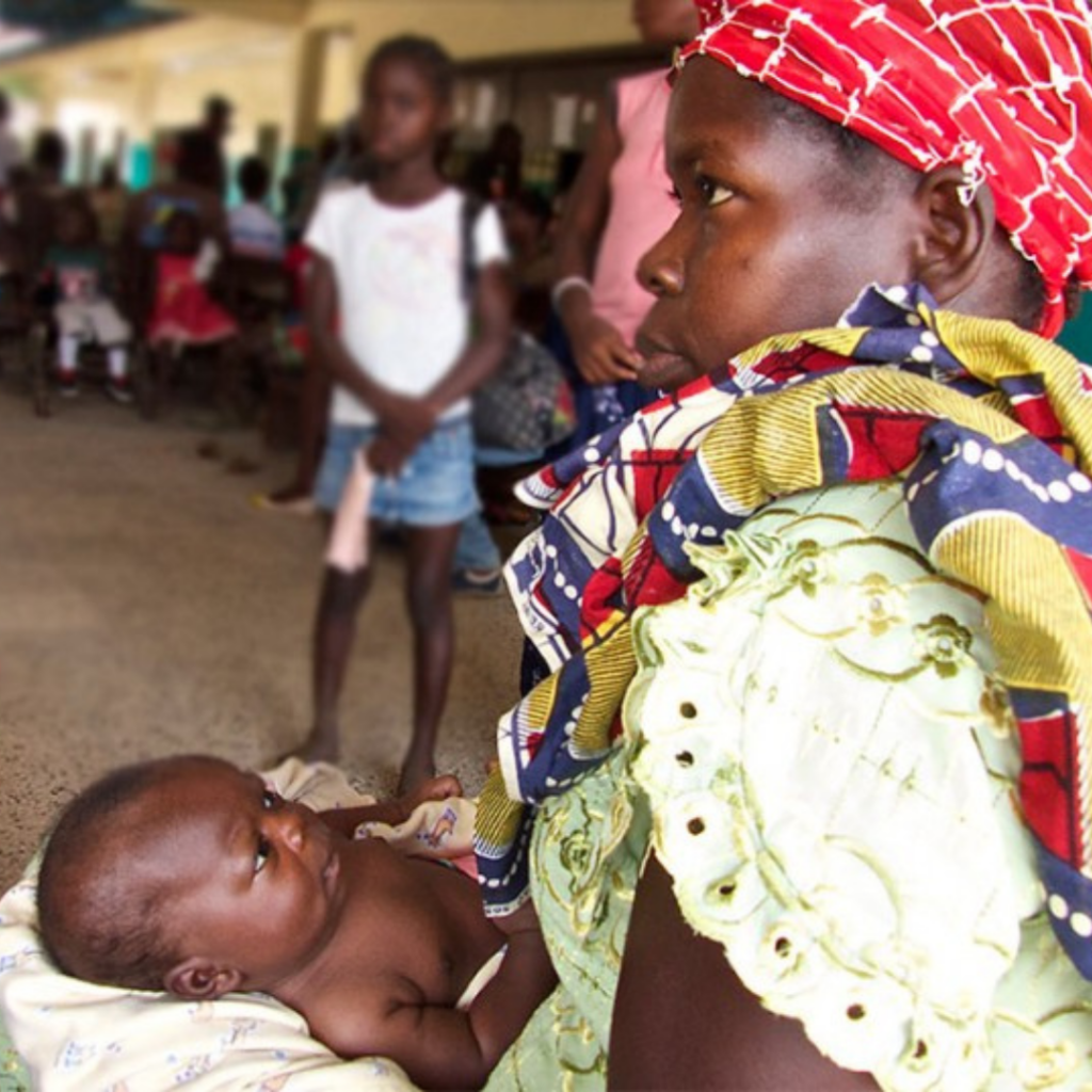 Liberian mother and child in a clinic