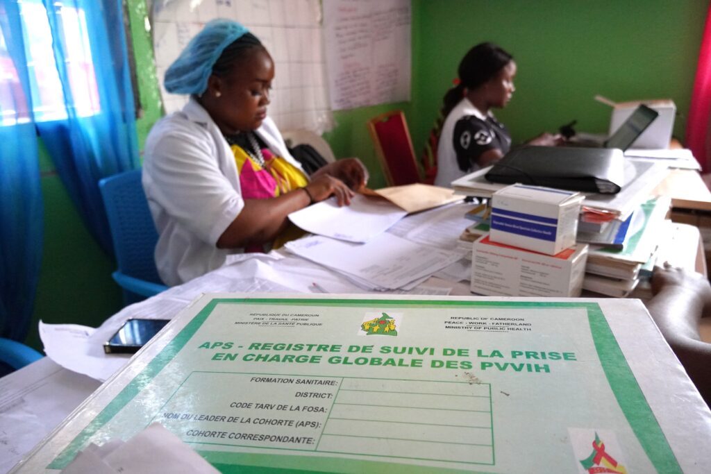 Health workers in the HIV Care Unit of the District Hospital of Biyem Assi. Photo credit: Timothe Chevaux