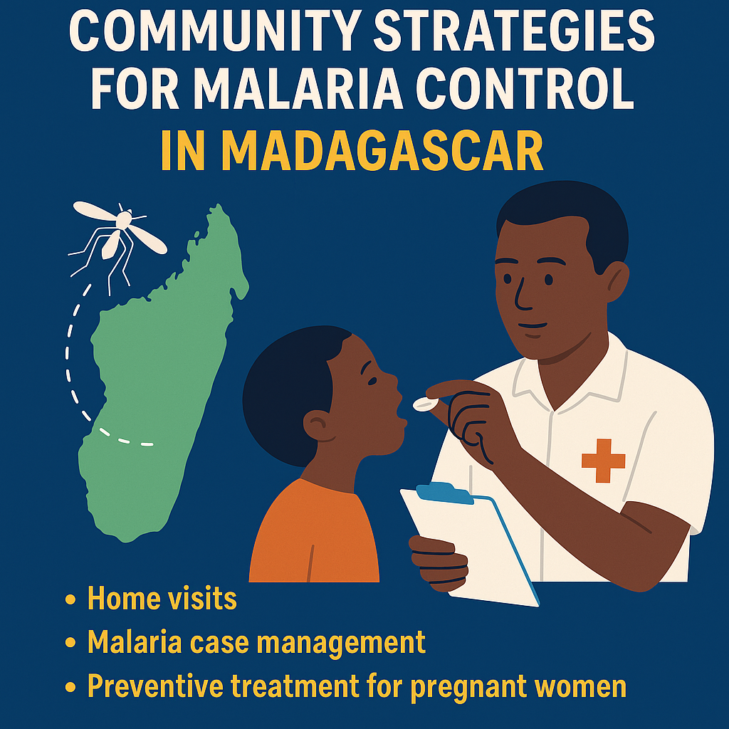 illustration of health worker administering medicine to child.