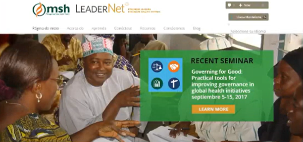 Screenshot of the LeaderNet Platform