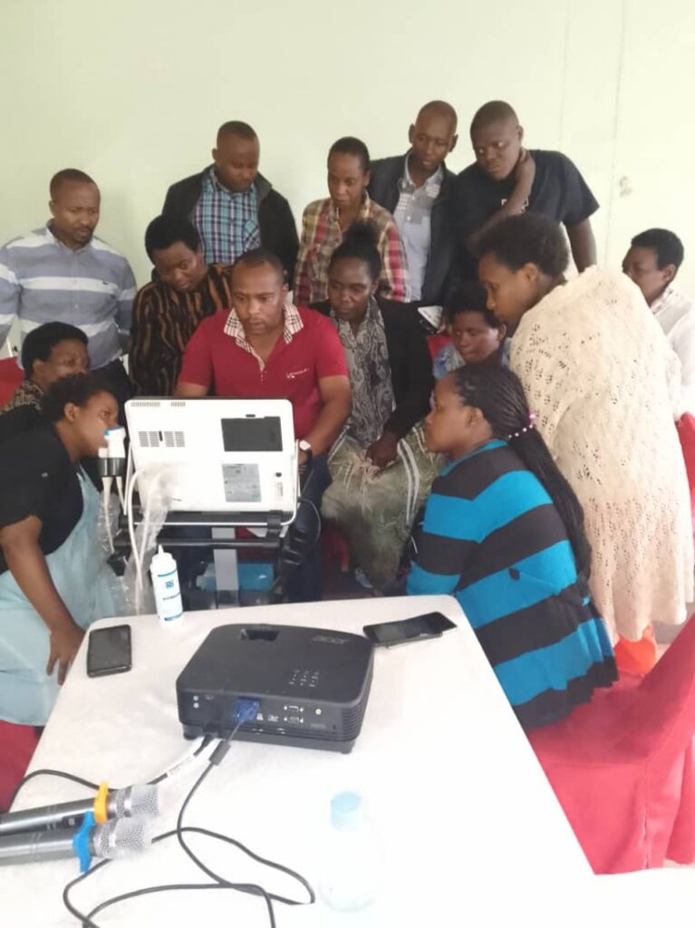 A group of health workers during a neonatal care training.