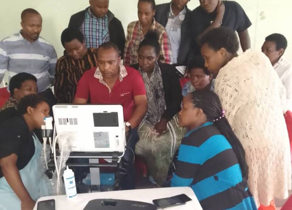 A group of health workers during a neonatal care training.