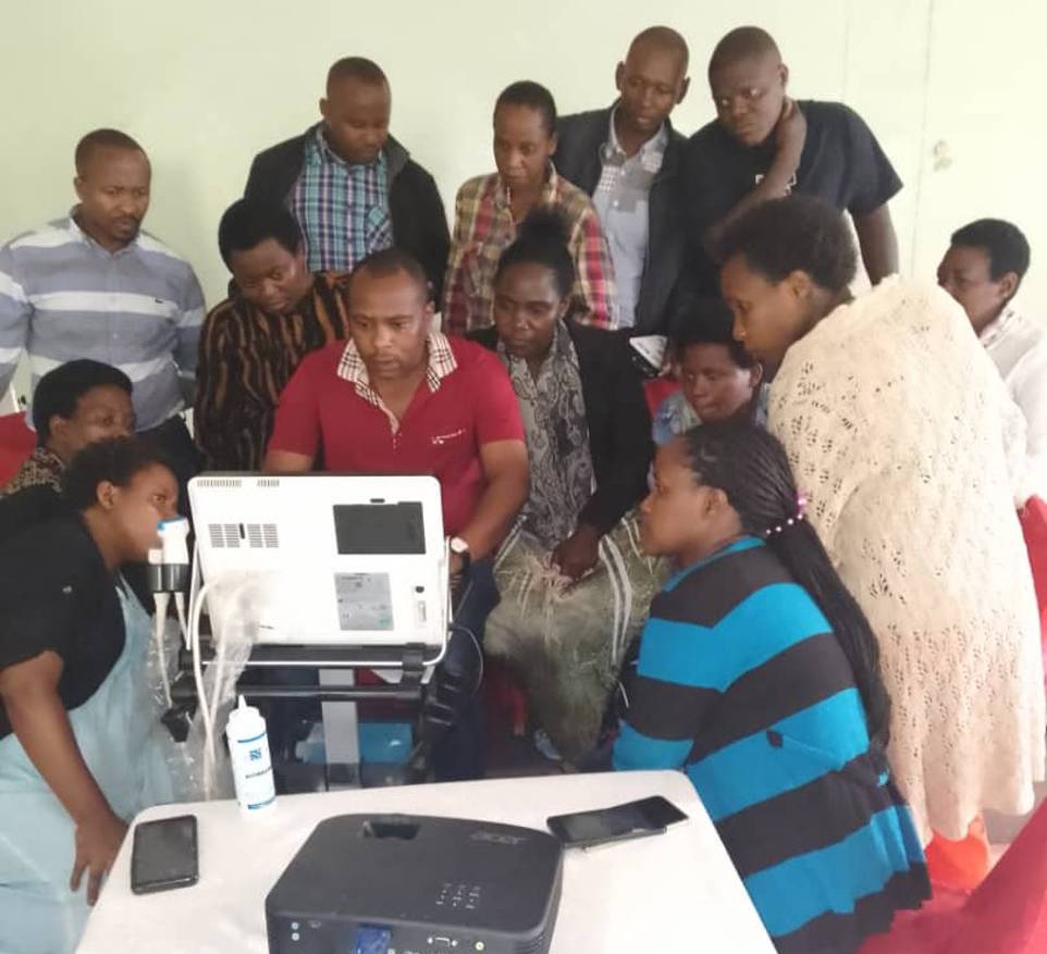 A group of health workers during a neonatal care training.