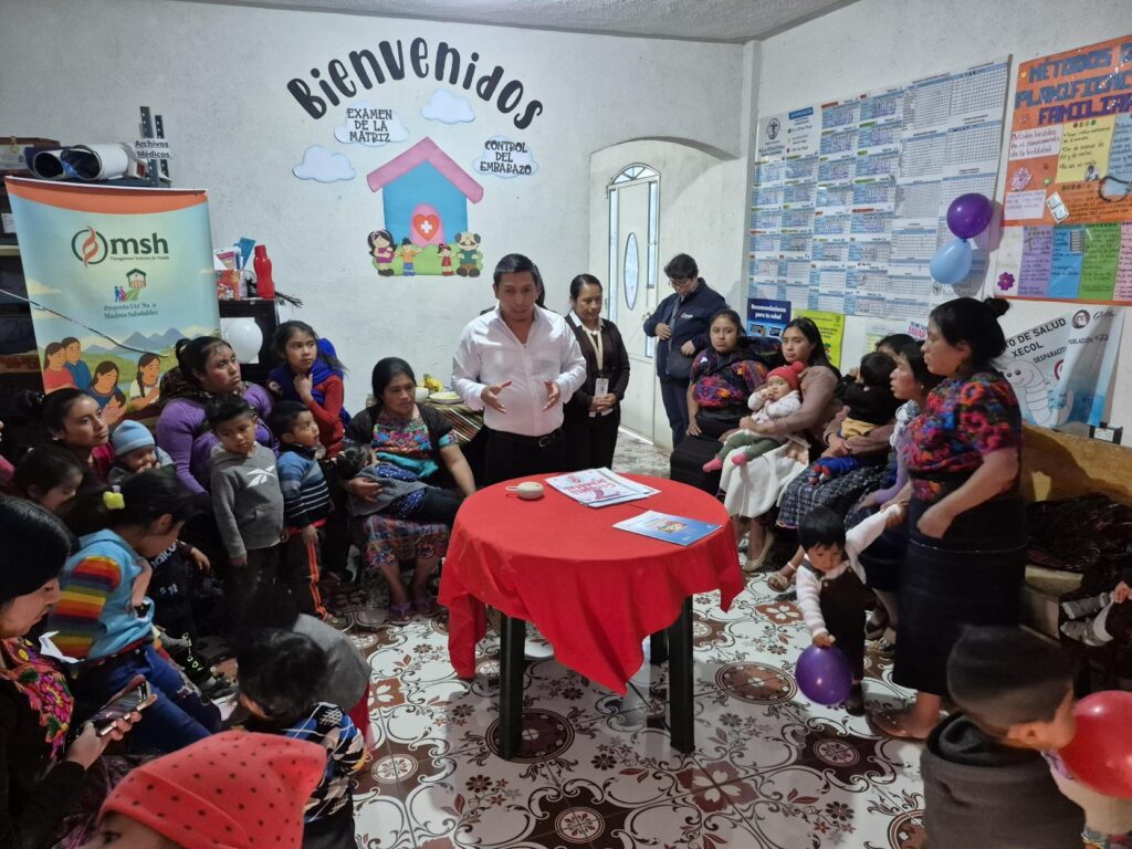 Mothers attend an antenatal care group session in Xecol.