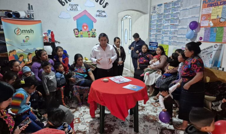 Mothers attend an antenatal care group session in Xecol.