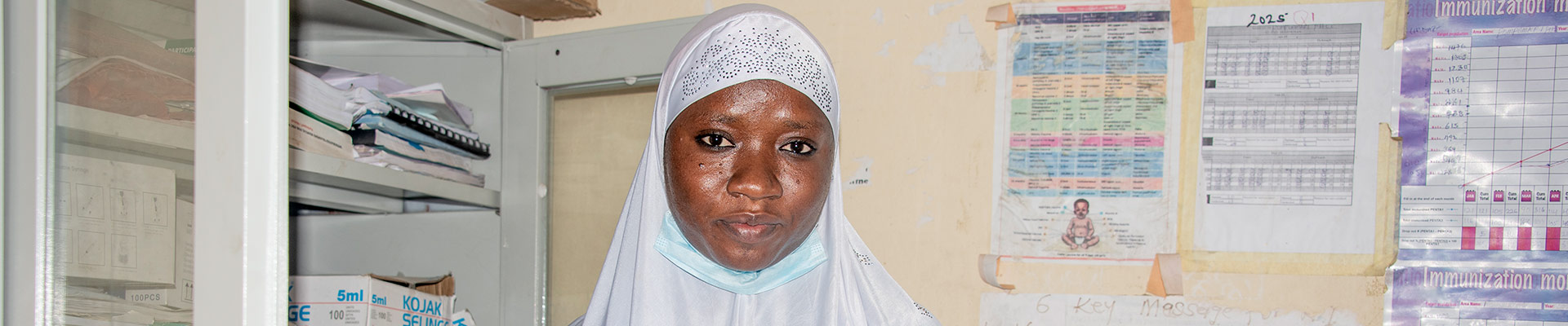 Close up of a community health worker in Nigeria