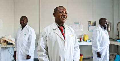 A team of lab technicians.